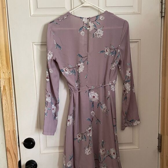 LUSH Mini Wrap Dress Purple Floral Cottagecore XS - Picture 9 of 11